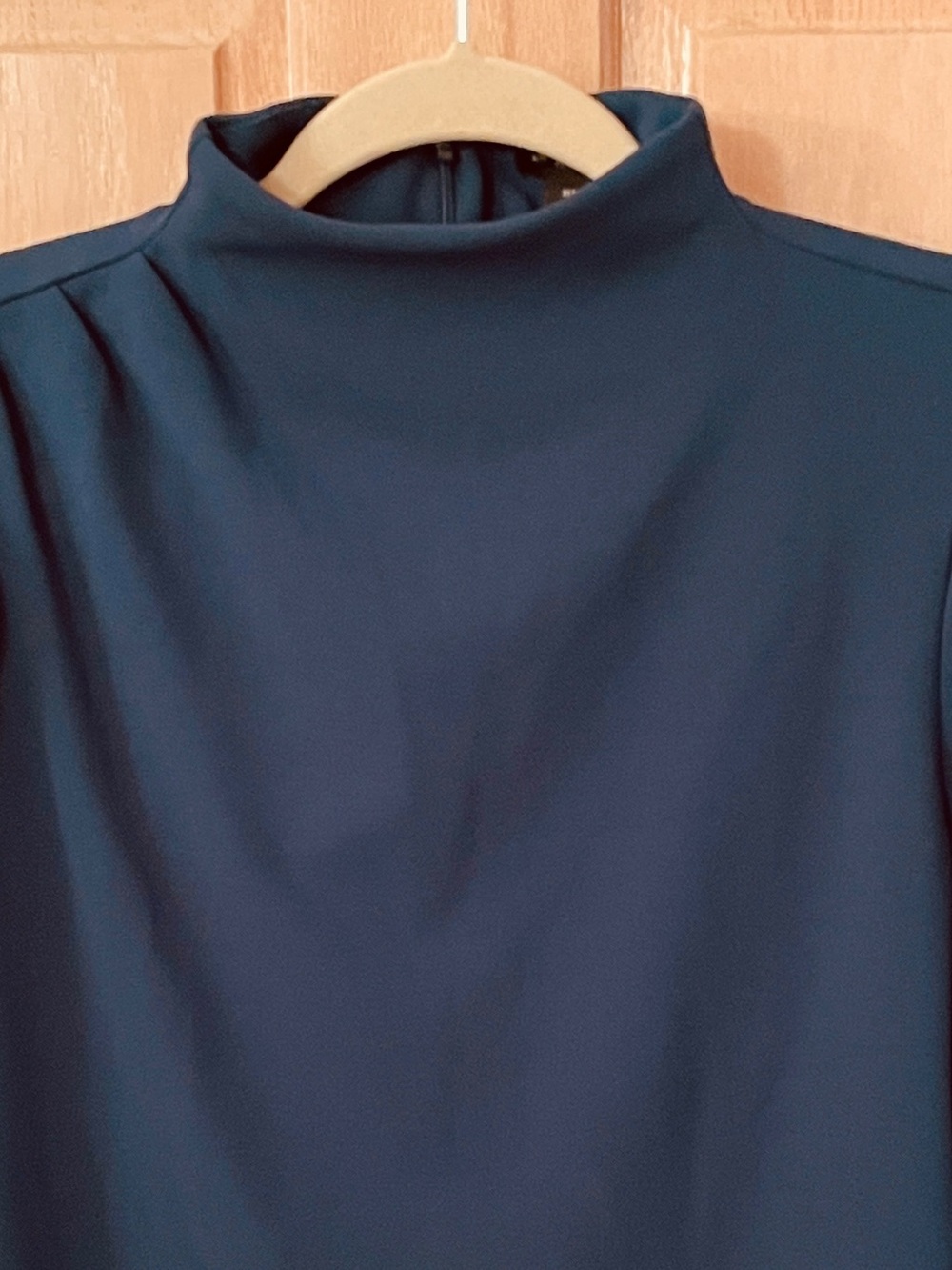 Ann Taylor Teal Mock Neck Long Sleeve Blouse - Picture 2 of 8